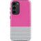 Pink and Grey Stripes Galaxy S23 Plus Pro Case