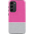 Pink and Grey Stripes Galaxy S23 Plus Pro Case