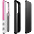 Pink and Grey Stripes Galaxy S23 Plus Pro Case