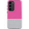 Pink and Grey Stripes Galaxy S23 Pro Case