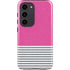 Pink and Grey Stripes Galaxy S23 Pro Case