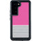 Pink and Grey Stripes Galaxy S23 Waterproof Case