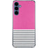 Pink and Grey Stripes Galaxy S24 Clear Case