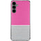 Pink and Grey Stripes Galaxy S24 Plus Clear Case