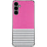 Pink and Grey Stripes Galaxy S24 Plus Clear Case