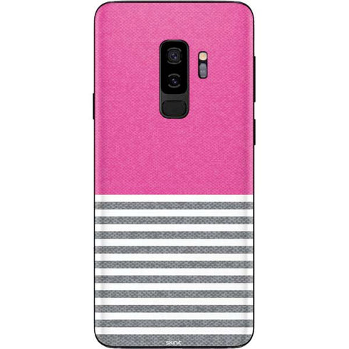 Pink and Grey Stripes Galaxy S9 Plus Skin