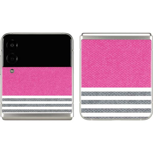 Pink and Grey Stripes Galaxy Z Flip3 5G Skin