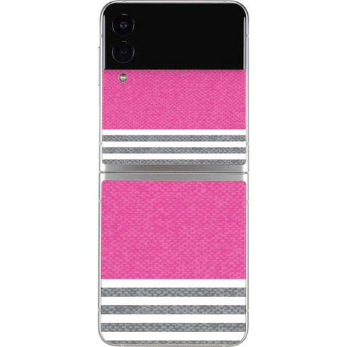 Pink and Grey Stripes Galaxy Z Flip3 5G Skin