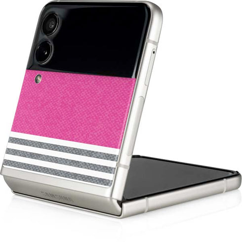 Pink and Grey Stripes Galaxy Z Flip3 5G Skin