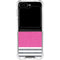 Pink and Grey Stripes Galaxy Z Flip5 5G Clear Case