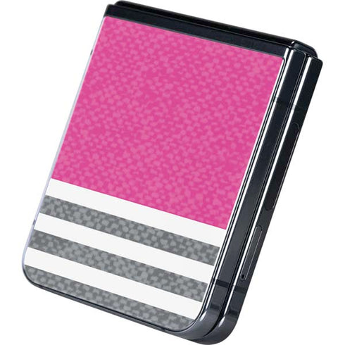Pink and Grey Stripes Galaxy Z Flip5 5G Skin