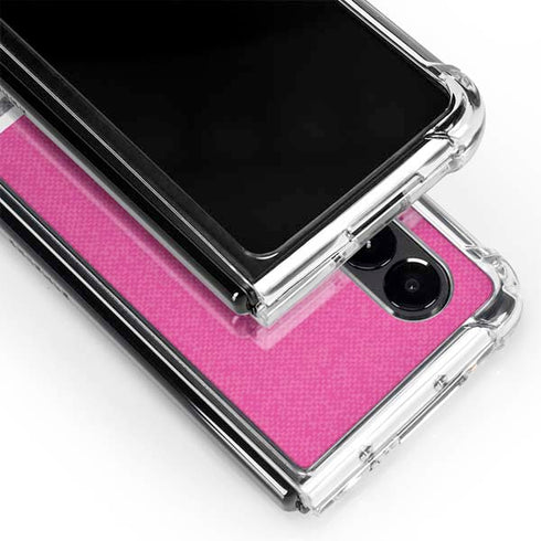 Pink and Grey Stripes Galaxy Z Fold4 5G Clear Case