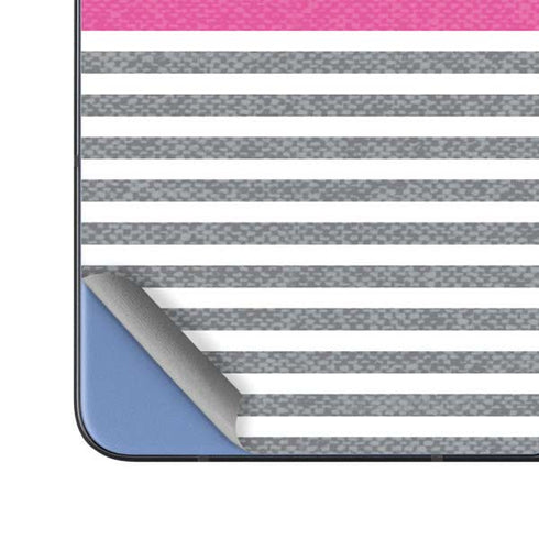 Pink and Grey Stripes Galaxy Z Fold5 5G Skin