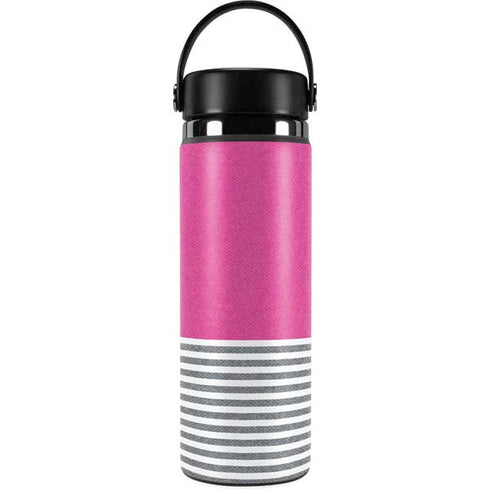 Pink and Grey Stripes Hydro Flask 20oz Wide Mouth Skin