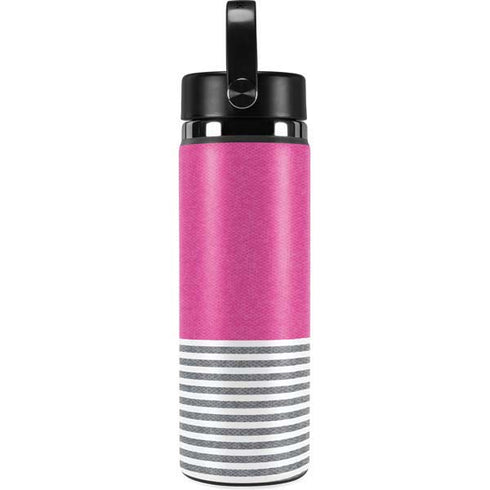 Pink and Grey Stripes Hydro Flask 20oz Wide Mouth Skin