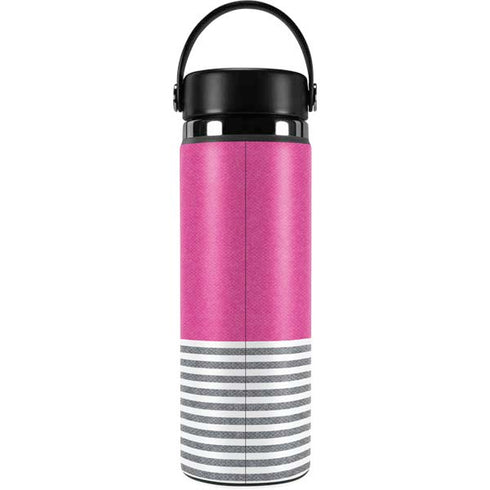 Pink and Grey Stripes Hydro Flask 20oz Wide Mouth Skin