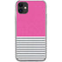 Pink and Grey Stripes iPhone 11 Clear Case