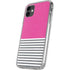 Pink and Grey Stripes iPhone 11 Clear Case