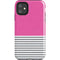 Pink and Grey Stripes iPhone 11 Impact Case