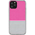 Pink and Grey Stripes iPhone 11 Pro Clear Case