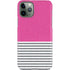 Pink and Grey Stripes iPhone 11 Pro Lite Case