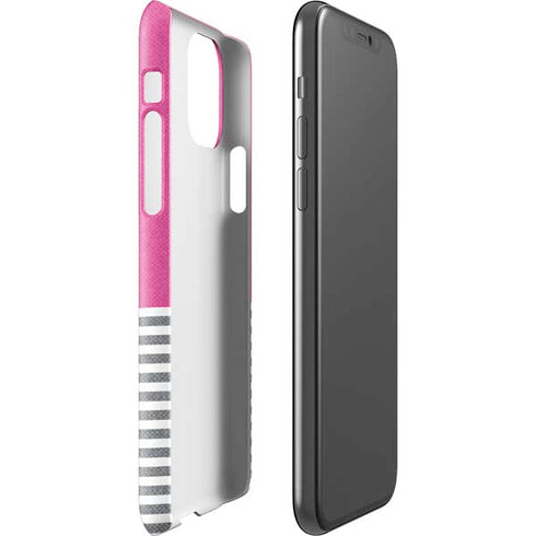 Pink and Grey Stripes iPhone 11 Pro Lite Case