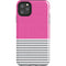 Pink and Grey Stripes iPhone 11 Pro Max Impact Case