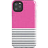 Pink and Grey Stripes iPhone 11 Pro Max Impact Case