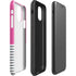 Pink and Grey Stripes iPhone 11 Pro Max Impact Case
