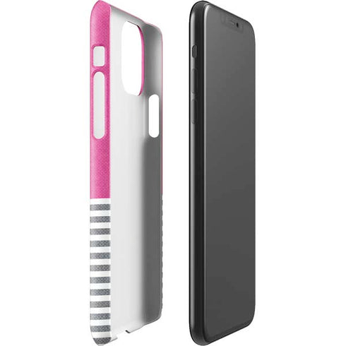 Pink and Grey Stripes iPhone 11 Pro Max Lite Case