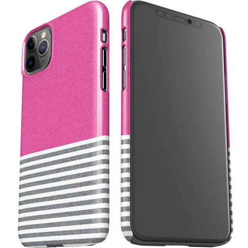 Pink and Grey Stripes iPhone 11 Pro Max Lite Case