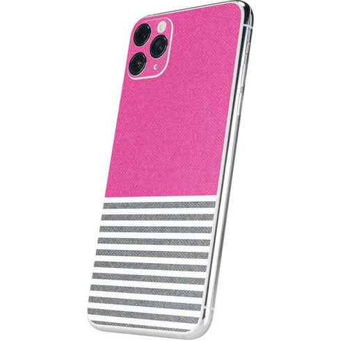 Pink and Grey Stripes iPhone 11 Pro Max Skin