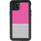 Pink and Grey Stripes iPhone 11 Pro Max Waterproof Case