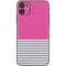 Pink and Grey Stripes iPhone 11 Skin