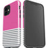 Pink and Grey Stripes iPhone 12 Impact Case