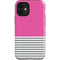 Pink and Grey Stripes iPhone 12 Mini Impact Case