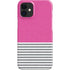 Pink and Grey Stripes iPhone 12 Mini Lite Case