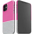 Pink and Grey Stripes iPhone 12 Mini Lite Case