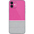 Pink and Grey Stripes iPhone 12 Mini Skin