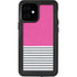 Pink and Grey Stripes iPhone 12 Mini Waterproof Case