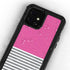 Pink and Grey Stripes iPhone 12 Mini Waterproof Case