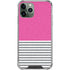Pink and Grey Stripes iPhone 12 Pro Clear Case