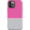 Pink and Grey Stripes iPhone 12 Pro Impact Case