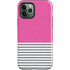 Pink and Grey Stripes iPhone 12 Pro Max Impact Case