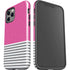 Pink and Grey Stripes iPhone 12 Pro Max Impact Case