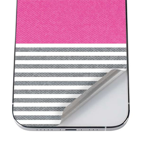 Pink and Grey Stripes iPhone 12 Pro Max Skin