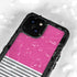 Pink and Grey Stripes iPhone 13 Mini Waterproof Case