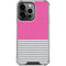 Pink and Grey Stripes iPhone 13 Pro Clear Case