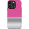 Pink and Grey Stripes iPhone 13 Pro Impact Case