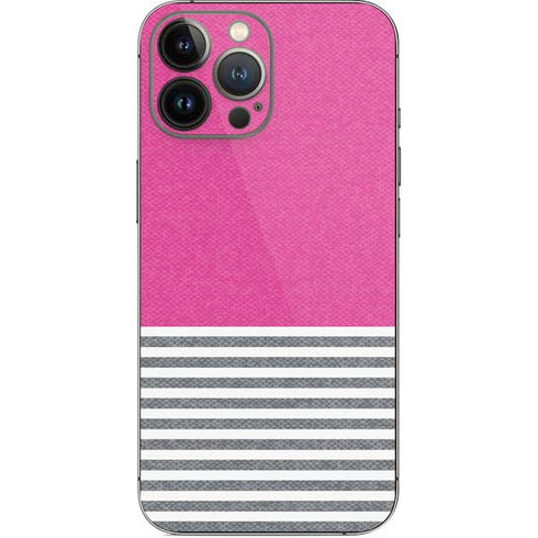 Pink and Grey Stripes iPhone 13 Pro Max Skin